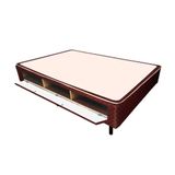 Cama Box Closet Casal Poli Tecido Brown (138x188x27) - Castor