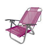 Cadeira De Praia Reclinável Botafogo Pvc - Rosa