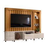 Home Theater Painel Para Tv Até 70 Polegadas Naturale/ Off White Le Mans - Madetec