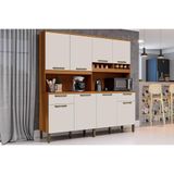 Kit De Cozinha Compacta Cabernet Prime 8 Portas E 2 Gavetas 73cm Amendoa-off White - Ronipa