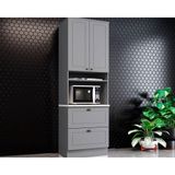 Módulo Cozinha Henn Americana Paneleiro C- 2 Portas E 2 Gavetas (1 Forno) 71.5cm Cinza