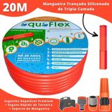 Mangueira De Jardim Aquaflex Laranja 20m + Esguicho Premium