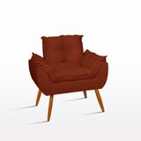 Poltrona Decorativa Opala Reforçada Amamentação Tecido Suede Cor:terracota