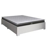 Cama Box Casal Desmontável Com Colchão Molas Ensacadas Pillow Top Maximus 138x188x63cm Cinza / Branco