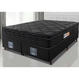 Cama Box King Colchão Ortopédico Black + Box 193x203x67 One Face Espuma D33 Preto