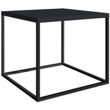 Mesa De Centro Quadrada Cube G Artesano 43 Cm (altura) Em Mdp Preto Estrutura Em Aço Preto