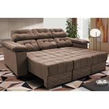 Sofa Itália 2,25 Mts Retrátil E Reclinavel Tecido Suede Castor - Cama Inbox