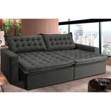 Sofá Retrátil Reclinável E Cama 2,15m Cama Inbox Flex Suede Velusoft Cinza