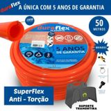 Mangueira Duraflex Laranja 1/2 X 50m + Suporte