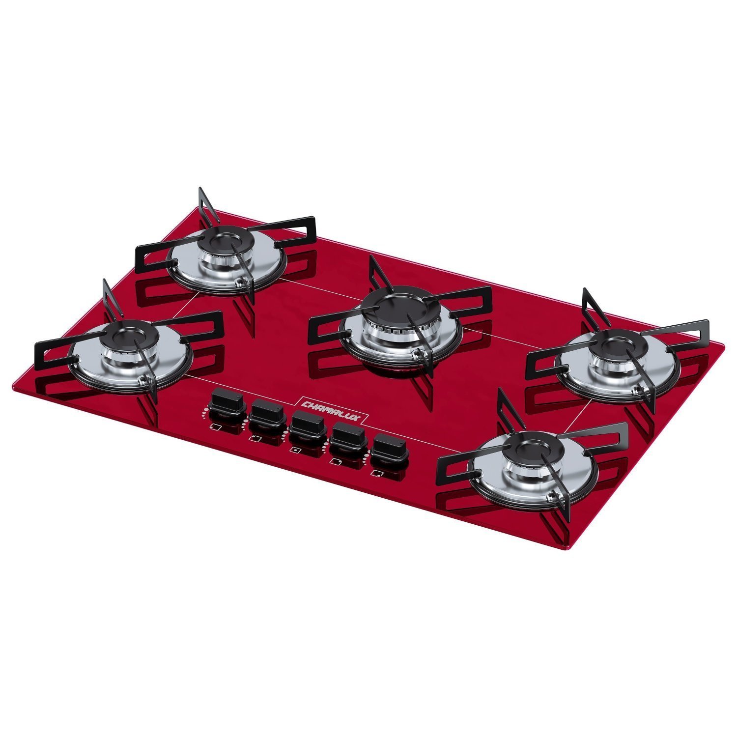 Cooktop 5 Bocas Chamalux Ultra Chama Bivolt  Vermelho