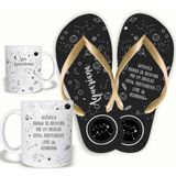 Kit Caneca + Chinelo Signo Aquário