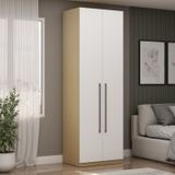 Guarda-roupa Modulado 2 Portas Com Cabideiro 100% Mdf Infinity Savana/branco