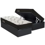 Cama Box Baú Solteiro: Colchão Ortobom Ortopillow + Base Crc Suede Gray(88x188)