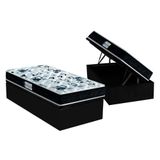 Cama Box Baú Solteiro: Colchão D28 - Ep Prodormir Advanced Tech1000 + Base Crc Suede Black