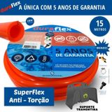 Mangueira Duraflex Laranja 15m C/ Suporte E Acessórios