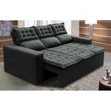 Sofá 3 Lugares Retrátil E Reclinável Cama Inbox Slim 2,00m Velusoft Cinza