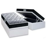 Cama Box Baú Solteiro: Colchão D33prodormir Tech1500 Double Face + Base Crc Courano White