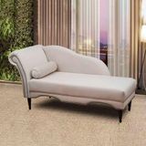 Chaise Longue Divã Copenhagen Veludo Bege Marfim 160 Speciale Home Bege