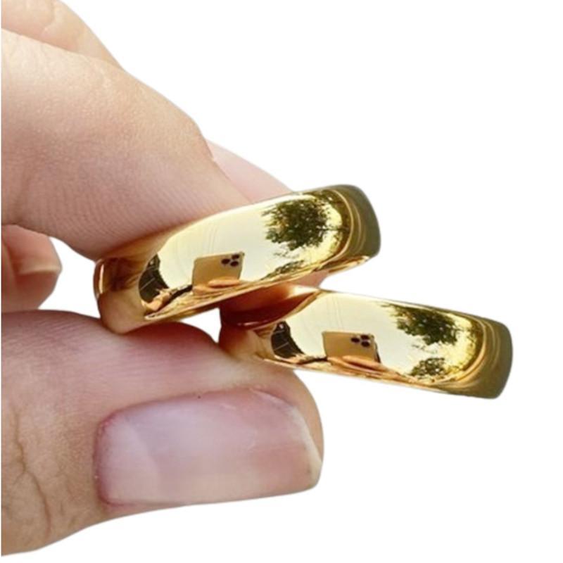 Aliança 6mm Fina Banhada Ouro 18k - Tamanho 17/18