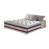 Colchão Casal De Molas Ensacadas D33 Com Pillow Top Cama Inbox Select 138x188x32 Vinho