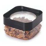 Pote Plástico Quadrado 500ml Tampa Rosca Plug Decora Preto