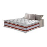 Colchão Casal De Molas Ensacadas D33 Com Pillow Top Cama Inbox Select 138x188x32 Vermelho