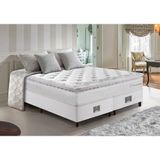 Cama Box King Colchão + Box 193x203 Molas Ensacadas Cama Inbox Confort Snow