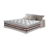 Colchão Queen De Molas Ensacadas D33 Com Pillow Top Cama Inbox Select 158x198x32 Bege