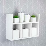 Prateleira Porta Papel Organizador Para Banheiro Branco 40cm