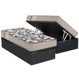 Cama Box Baú Solteiro: Colchão Espuma Ortobom D26 + Base Crc Suede Gray(88x188)