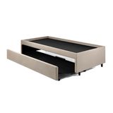 Bicama Box Para Dois Colchões Solteirão 96x203 Suede Bege