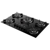 Cooktop Supreme 5 Bocas Com Mesa De Vidro E Tripla Chama Dako Atlas Preto Bivolt