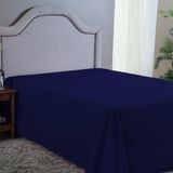 Lençol Casal Premium 400 Fios Azul Escuro 2,50m X 2,00m