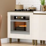 Balcão Forno De Embutir Com Tampo Cooktop 100% Mdf Aurora Espresso Móveis Duna/off White