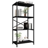 Estante Livreiro Steel 76cm Estilo Industrial Com Pés Em Aço Preto/preto Preto/preto