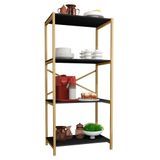 Estante Armário Steel 76cm Estilo Industrial Com Pés Em Aço Dourado/preto Dourado/preto