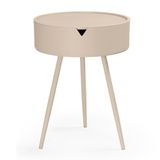Mesa Lateral-apoio Redonda Multifuncional Mônaco - Nude