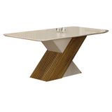 Mesa De Jantar Ilhéus Off White Com Base Cruzada Leifer 1,80 M