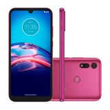 Smartphone Motorola Moto E6i 4G 32GB Pink Tela 6.1” Câmera Dupla 13MP Selfie 5MP Android 10 Go