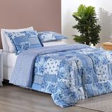 Cobrecom Casal King Size Florença Azul 2,60m X 2,40m