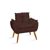 Poltrona Cadeira Decorativa Para Sala De Estar  Jl Decor Cor:marrom