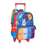 Mochila Escolar Infantil Bolofofos Rodinhas 47x32x17cm