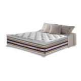 Colchão King De Molas Ensacadas D33 Com Pillow Top Cama Inbox Select 193x203x32 Bege
