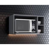 Módulo Cozinha Henn Americana Armário P- Micro-ondas 80cm Cinza
