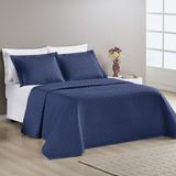 Cama King Size Dubai Colcha Matelada 200 Fios - Azul