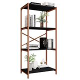 Estante Livreiro Steel 76cm Estilo Industrial Com Pés Em Aço Cobre/preto Cobre/preto