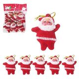 Enfeite Papai Noel Veludo 6 Peças - Vermelho