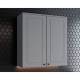 Módulo Cozinha Henn Americana Armário C- 2 Portas 80cm Cinza