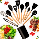 Kit Cozinha Silicone 12 Peças | Colheres E Espátulas