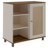 Aparador Buffet Charlotte 1 Porta Pinho / Off White / Palha